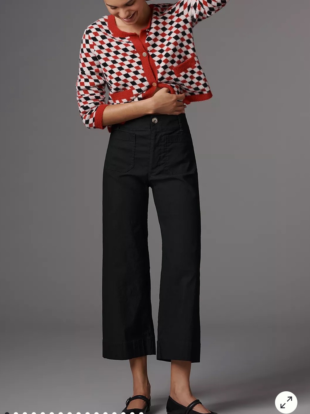 Anthropologie Colette black Linen Crop Pants Size 28